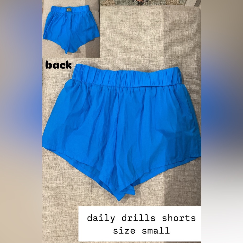 Daily Drills Blue Athletic Shorts Elastic Waistband Lightweight